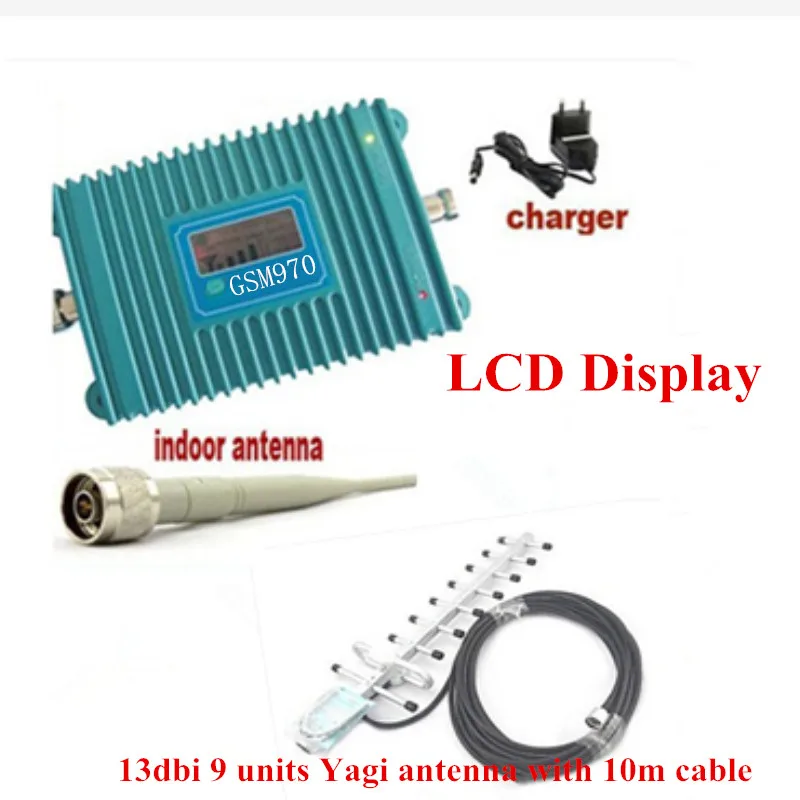 

LCD Display 1500sq.m ,GSM repeater,900Mhz booster,GSM signal booster,GSM signal repeater + Yagi Antenna with 10M Cable