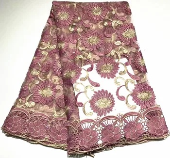 

5yards embroidered french lace fabric with stone white lace fabric african lace fabric 2019 african cord lace fabric ZQ-A93