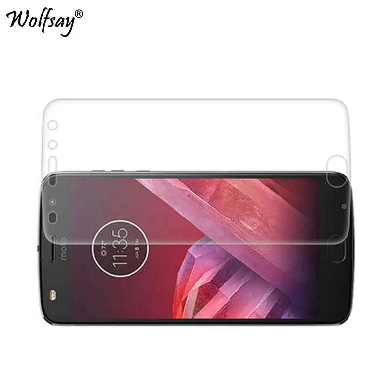 2 шт. полностью покрывающая нано пленка Защитная для Moto Z2 Play мягкая Motorola не