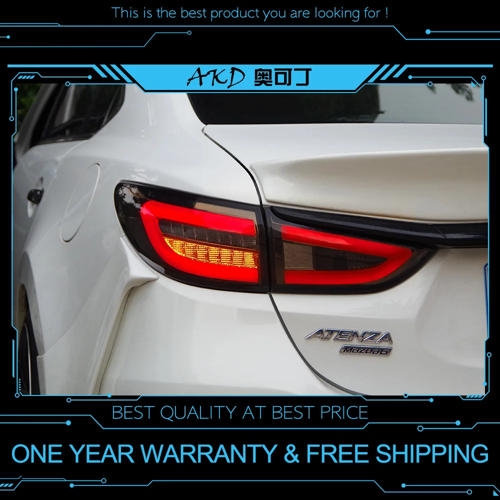 

AKD tuning cars Tail lights For Mazda 6 Mazda6 Atenza 2013-2018 Taillights LED DRL Running lights Fog lights angel eyes Rear