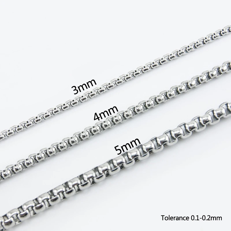 Форме плетённого кольца 3/4/5 мм 15,7-39," коробка из нержавеющей стали, квадратный rolo звено цепи для мужчин necklacen Нержавеющая сталь кулон ювелирные изделия diy Поиск