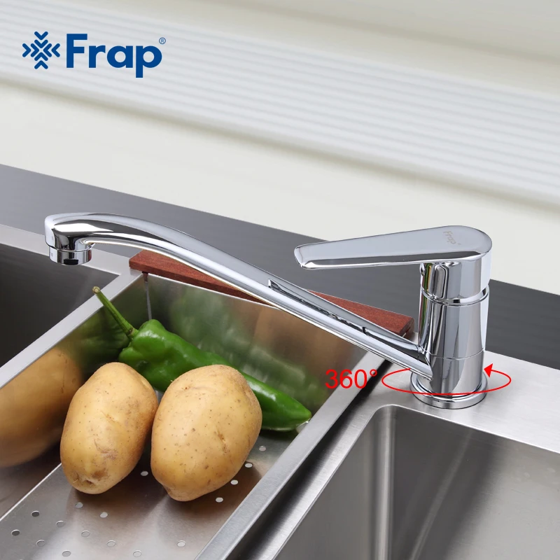 Frap Chrome Finished Kitchen Faucet Cold and Hot Water Mixer Tap Single Handle Torneira Cozinha 360 Degree Rotation F4584 F4984 цена Frap Chrome Finished Kitchen Faucet Cold and Hot Water Mixer Tap Single Handle Torneira Cozinha 360 Degree Rotation F4584 F4984 цены онлайн
