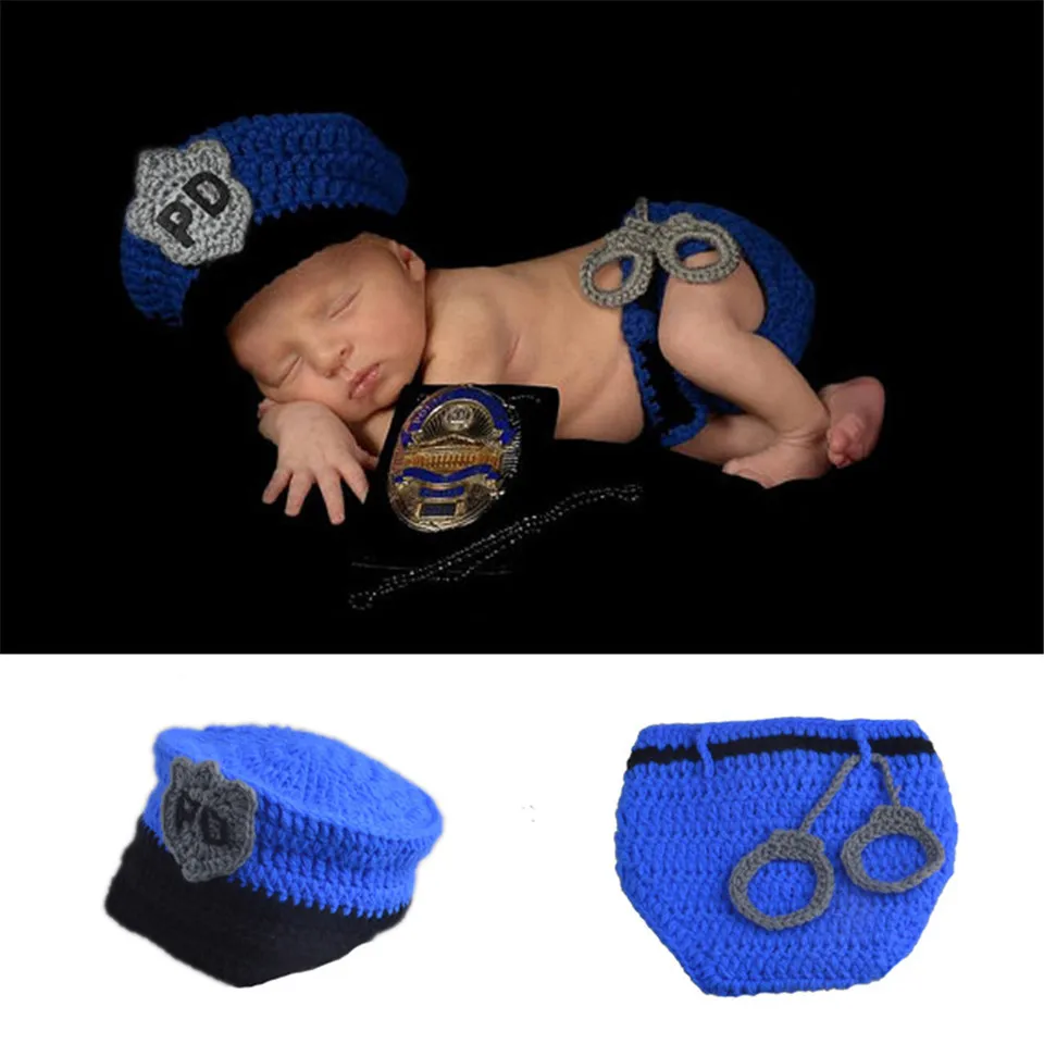 Latest Newborn Baby Boys Crochet Photo Props Hot Cartoon Costume Infant Baby Halloween Costume Bebe Fotographia Props 1set