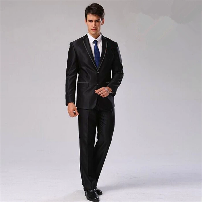 (Jacket+Pants+Tie+Bow tie+Handkerchief ) Men Suit Blazer Cotton Brand