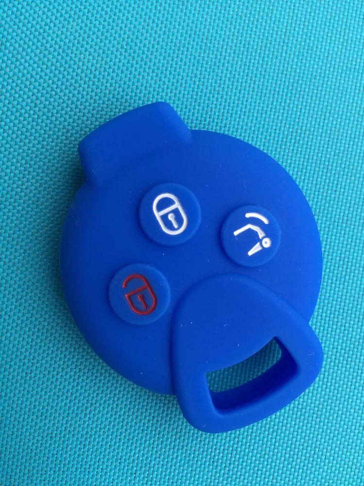 Silicone Car Key Case Cover For Smart City Coupe Cabrio Crossblade Fortwo Roadster K Forfour 3 Button Shell Parts