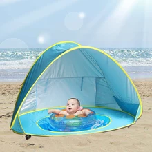 Детская Пляжная палатка для детей с защитой от ультрафиолета, портативный солнцезащитный бассейн, водонепроницаемый всплывающий тент, палатка, летний открытый переносной навес