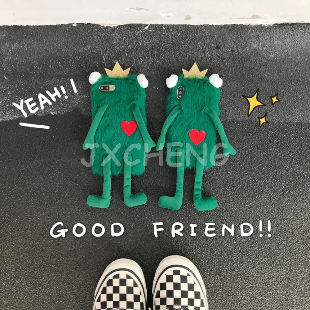 

Cartoon Plush Case for Xiaomi Mi 3/4/4C/4i/4S/5/5S/Plus/5C/6/8/8 SE/8 LITE/5X/A1/Note/2/3 Phone Case hairy Frog Prince TPU Cover