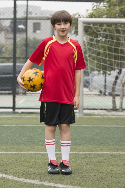 kids short sleeve blank soccer sets boys plain football kits children