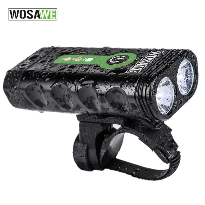 Flash Deal WOSAWE USB Rechargeable Bicycle Flashlight 2400 Lumens with Built-in Battery Rotate Bike Cycling Light 2-XML-3 LED Lamp 5 Modes 3