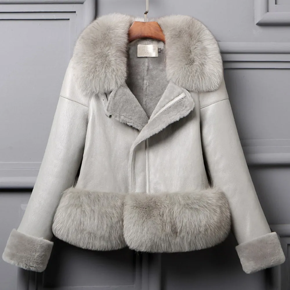 Fur Story для женщин двусторонний кожаная куртка из натуральной овечьей шерсти
