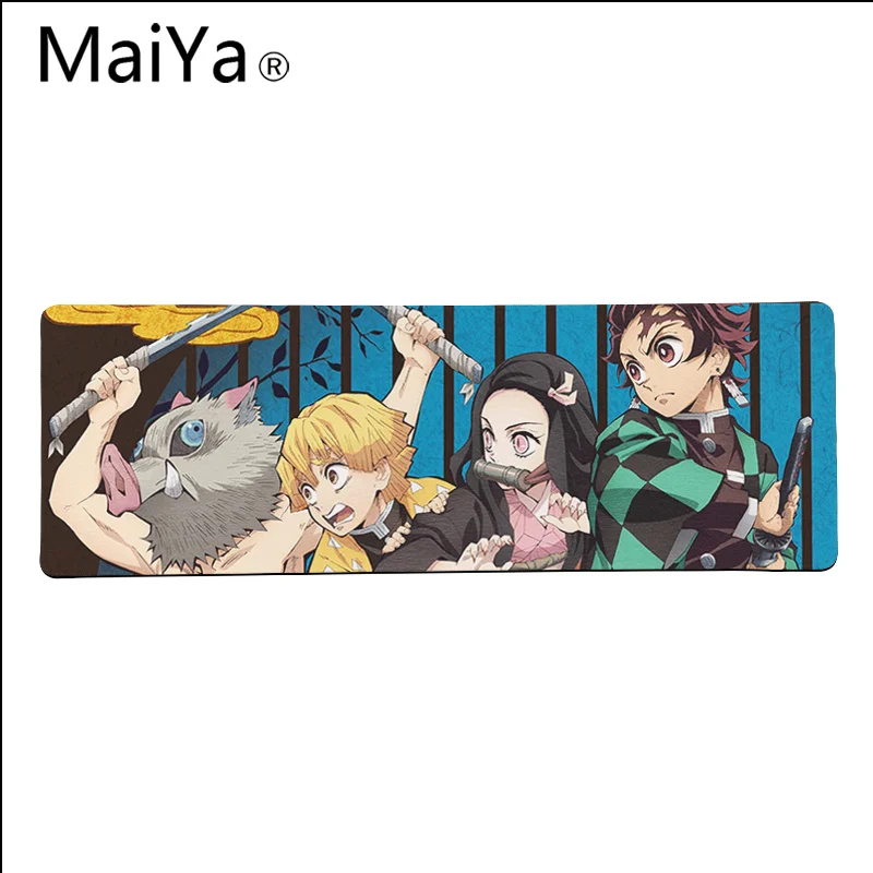 Lock Edge 30x80cm Maiya высокое качество Demon Slayer Kimetsu no Yaiba DIY дизайн игровой с узором коврик для мыши большой коврик для мыши клавиатуры коврик - Цвет: Lock Edge 30x80cm