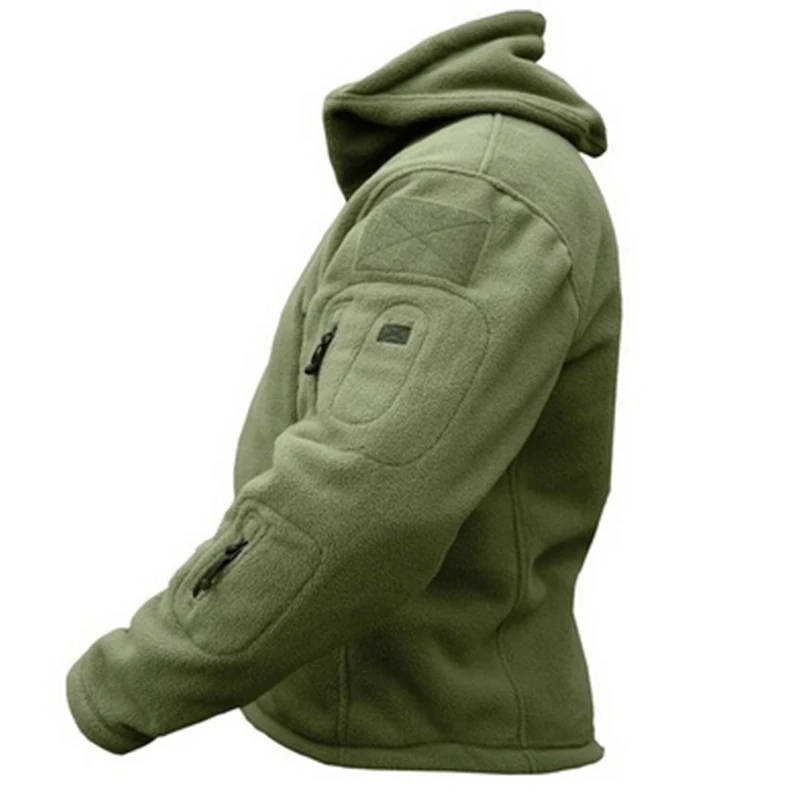 Зимняя Военная Тактическая флисовая куртка для мужчин, уличная теплая армейская одежда с несколькими карманами, верхняя одежда, повседневная теплая куртка с капюшоном