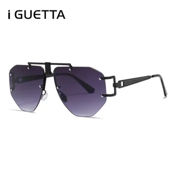 

iGUETTA Square Sunglasses Brand Designer Men New Irregular Large Frame Glasses Luxury Sunglasses Women Lunette De Soleil IYJB089