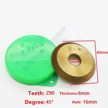 Фреза 60x6x16 HSS ключ резак Олово желтый цвет покрытие для DEFU горизонтальный копировально-фрезерный станок для обработки замочных ключей