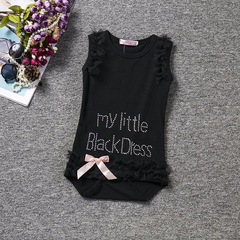 Baby Girl Rompers Black Kids Jumpsuits One Pieces 1st Birthday Outfits 12 Months Jumpsuit Newborn Roupas Baby Summer Clothes cool baby bodysuits