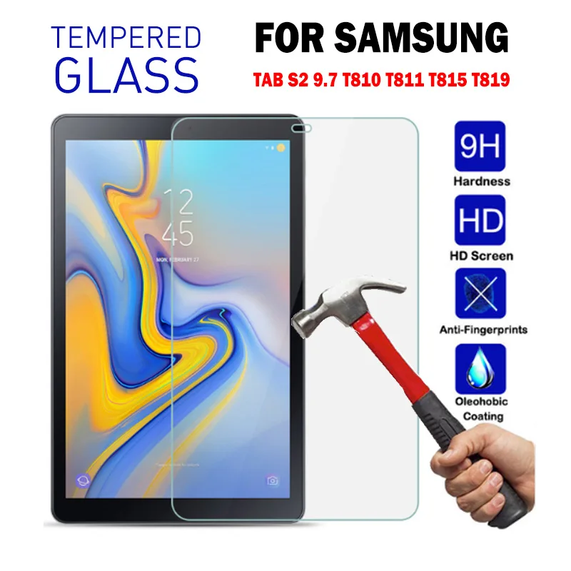 Противоударное защитное устройство для детей чехол для samsung Galaxy Tab S2 9,7 T810 T815 T813 T819 EVA Противоударная крышка для samsung Tab S2 9,7 - Цвет: Tempered Glass