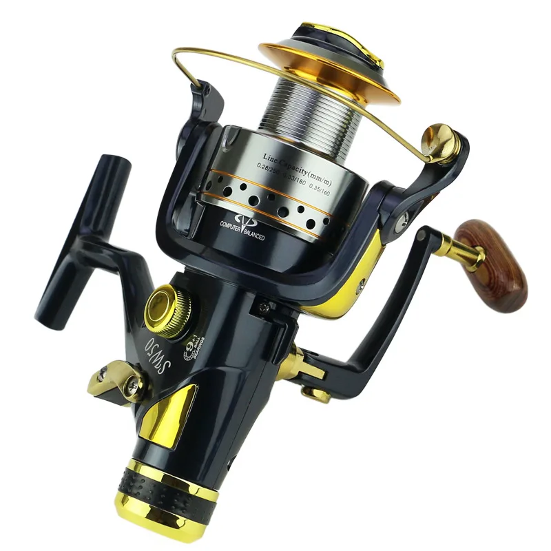 

2019 New Double Brake Design Fishing Reel 5.2:1 Super Strong Carp Fishing Feeder Reel Spinning wheel type fishing wheel SW