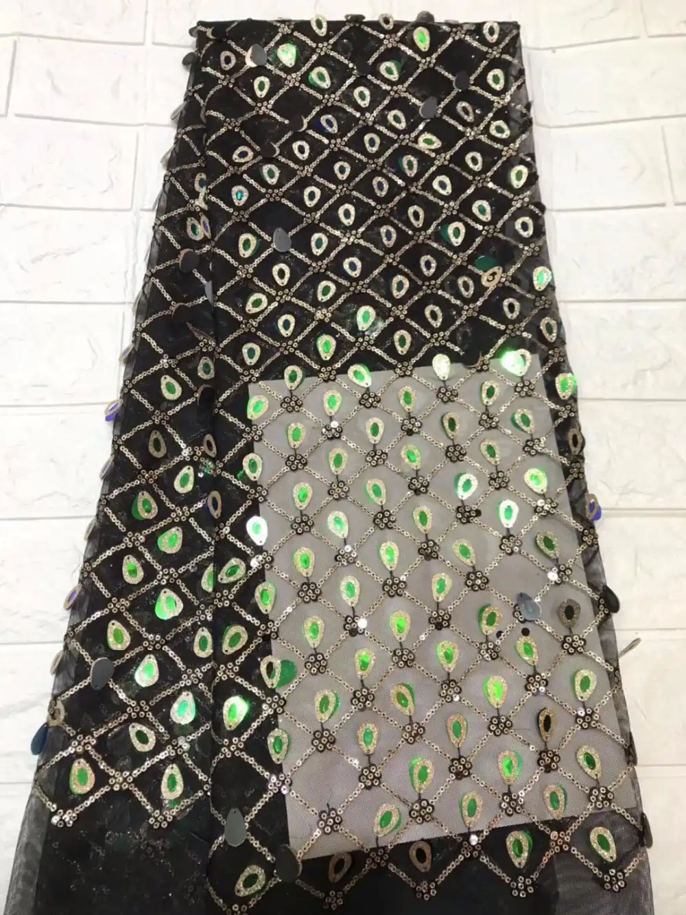 2019 African Kain Renda Hijau Dan Hitam Berkualitas Tinggi Bunga 3d Stiker Berat Beaded Bridal Lace Jpg Q50 Jpg