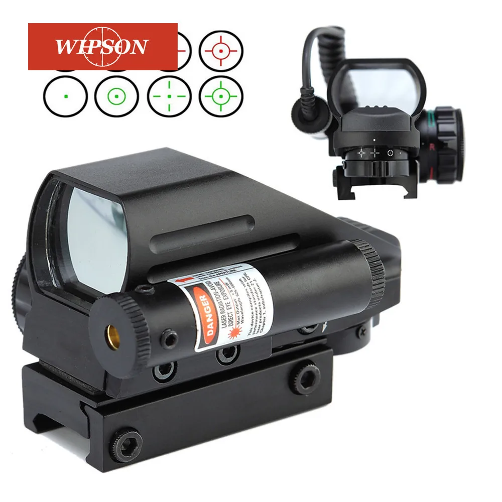 Mira de Rifle WIPSON, óptica de caza, mira de punto rojo, mira holográfica, 4 tipos de retícula, pistola réflex, pistola táctica Airsoft, pistolas de aire, Rifles