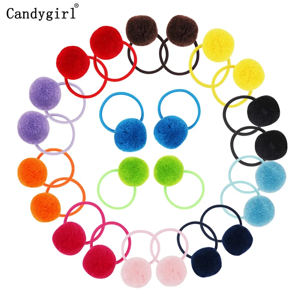 

720pcs Girls Womens Ponytail Holders Plush Ball Hair Ring Elastic Hair Rope Hair Tie Accessories Rubber Band Beaddress