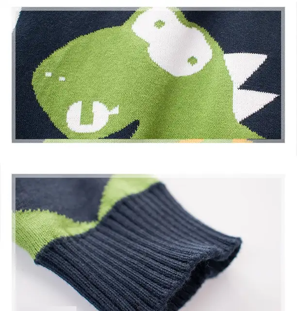Y045 Free Shipping Male Child Sweater Dinosaur Sweater