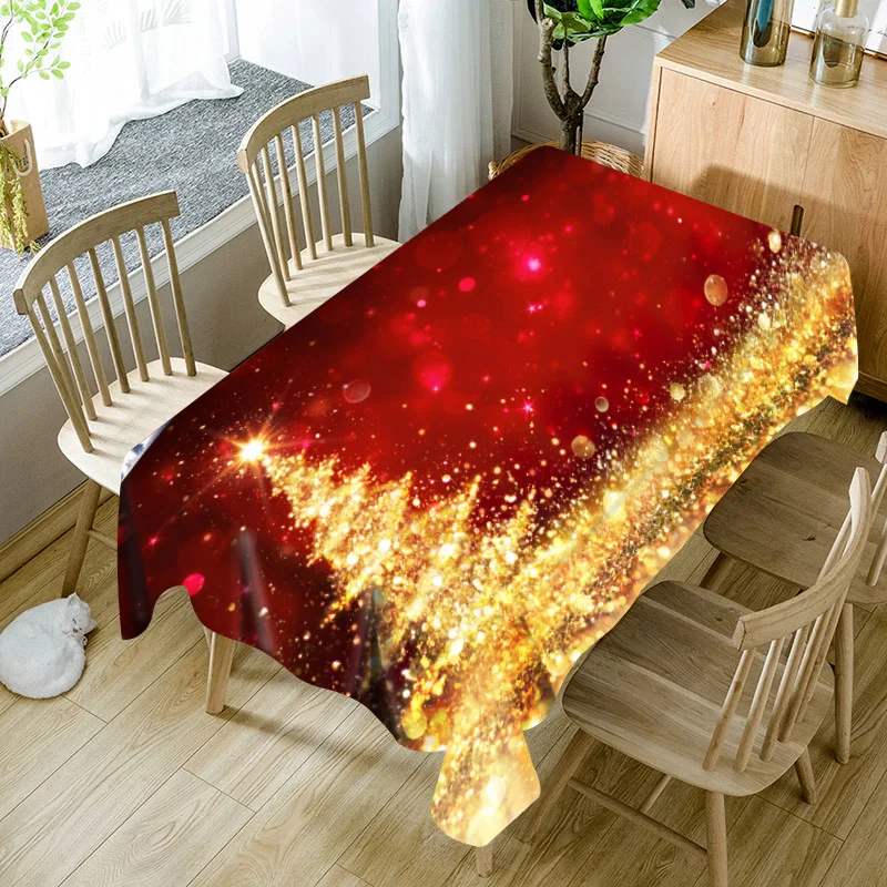 

New Year House Christmas Party Decor Rectangular Round Modern Decorative 152cm*214cm Decorations Home Tablecloth