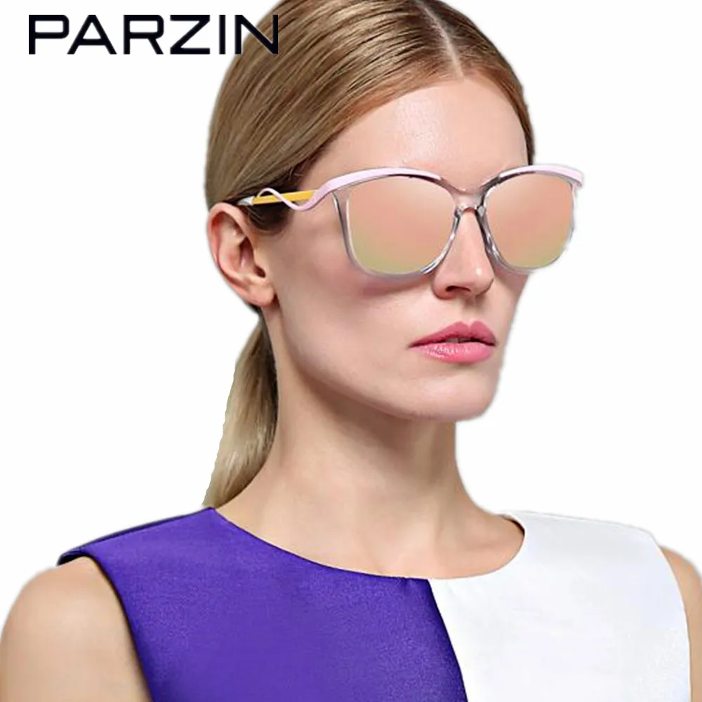 Weiblich Pink Frauen Polarisierte Brille 90 Parzin clear Damen Black Pink Silver Purple Uv Fall Schwarz 9829 Tr Sonnenbrille Blue Mit Vintage Shades clear clear qABwYxw