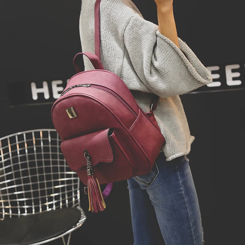 JANESPRI 2018 New Tassel Women Backpacks PU Leather Lady Backpacks High Quality Fashion Girls Backpack Cute School Bag Mochilas (27)