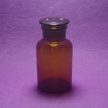 

250ML Amber Glass Reagent Bottle,wide Mouth,Ground Stopper,Lab Glassware