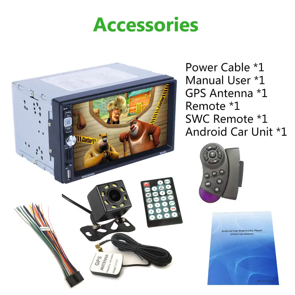 Flash Deal 7" 2din Andriod Car MP5 player GPS Navigation Bluetooth AM FM RDS Receiver 1080P autoradio AUX phonelink Car charger with Camera 17