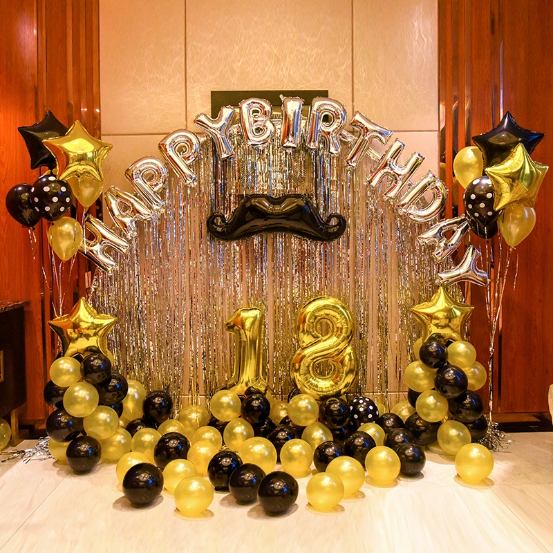 Online 1 set 21 18 25 30 50 anni lettera Di Buon Compleanno Palloncini Decorazione Del Partito 2.3g Oro Palloncino In Lattice 32 pollici Numero di cifre globos