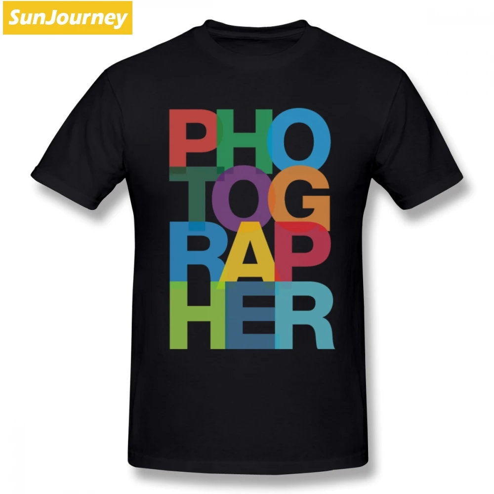 

Colorful Photographer Men T Shirt Pop Camiseta Masculina 4XL 5XL 6XL Cotton Crewneck Short Sleeve Custom Men T-shirt