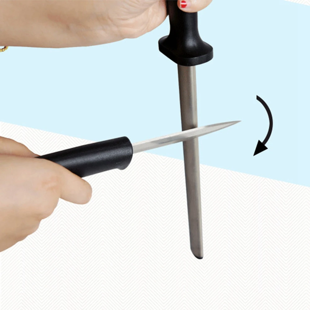 Diamond Knife Sharpening Steel Rod With ABS Handle Professional Chef