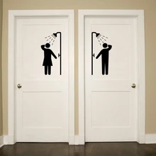 KUCADA Creative Bathroom Bathing Shower Sign Text Quote Door Art Vinyl Wall Sticker DIY Door Glass