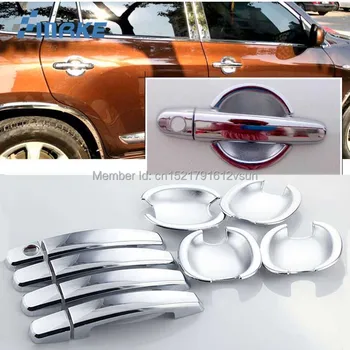 

smRKE For Toyota RAV4 09-2013 Car Chrome Door Bowl Cover Stickers Interior Decoration Sequins Brand Auto Accessories Styling