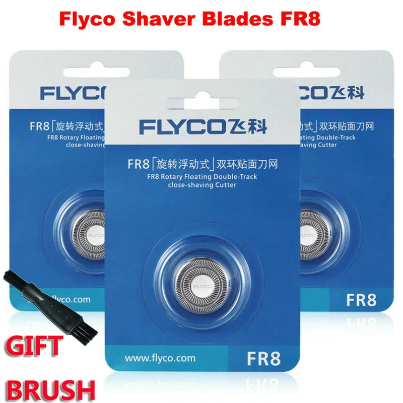 Запасные части для электробритва FLYCO оригинальная Улучшенная сменная бритвенная головка подходит для FS375 FS376 FS378 FS379 все запчасти - Цвет: FR8 blade 3pcs