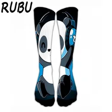 RUBU, осенне-зимние Хлопковые женские гольфы, harajuku, носки с принтом, комбинированные, Kawaii, женские, модные, художественные, для пары, забавные, 7D13