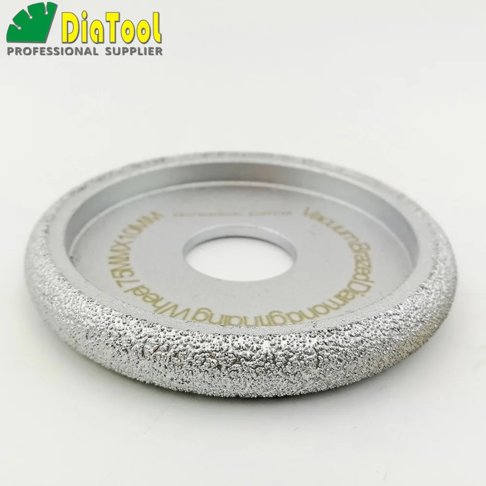 

DIATOOL 75mmx10MM Vacuum Brazed Diamond Convex Grinding Wheel for Marble Granite and Quartz Profile Wheel