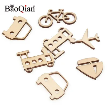 

20Pcs 24-40mm Unfinished Wooden Hollow Transportation Car Scrapbooking Embellishment For Arts Crafts DIY Wood Decoration