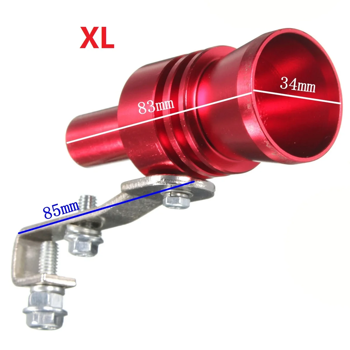 Универсальное автомобильное транспортное средство, мопед, алюминиевый выхлоп, поддельный турбо свисток, труба, звук, глушитель, предохранительный клапан S/M/L/XL - Цвет: Red-XL