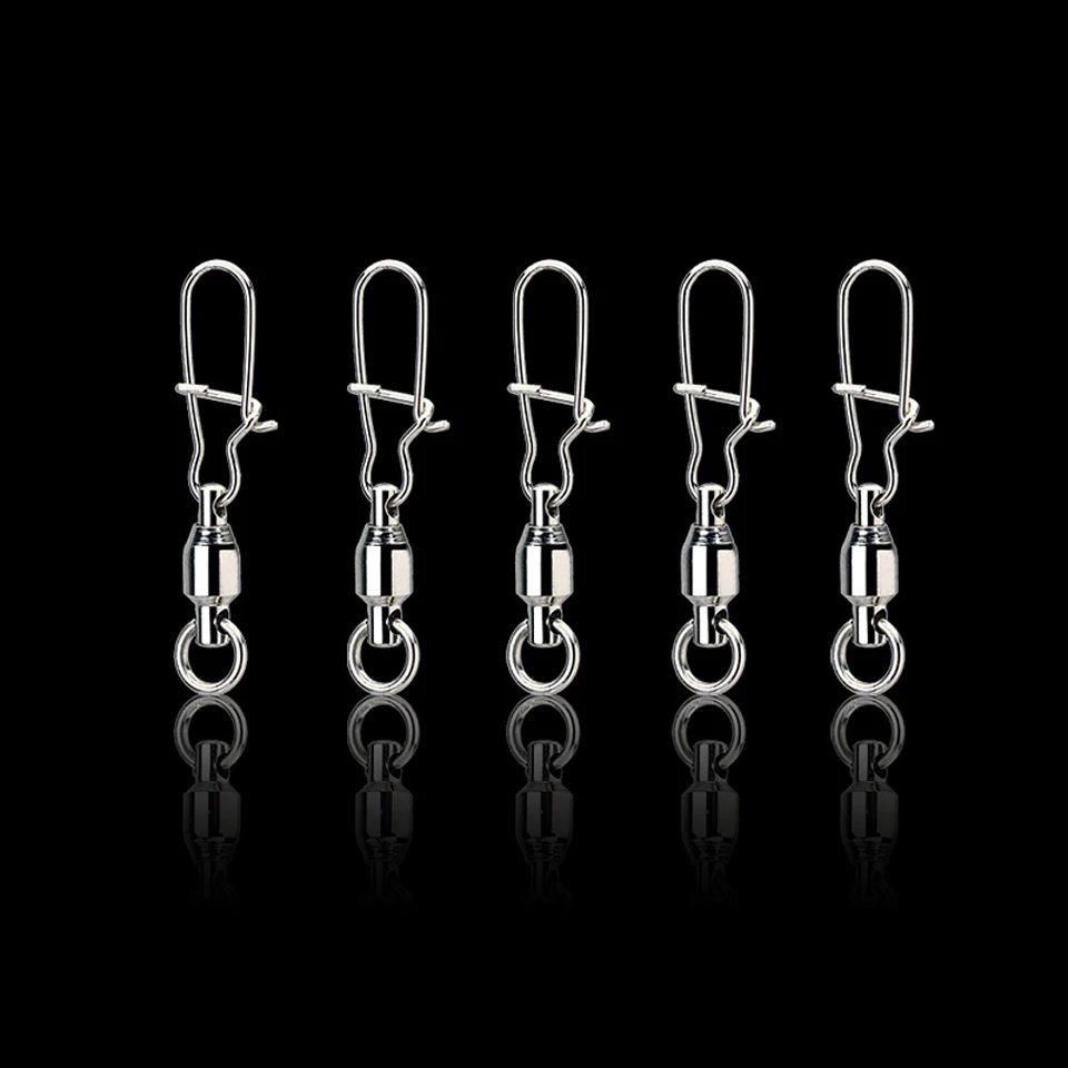 

Loogdeel 20Pcs/lot Strong Ball Swivels with Sold Rings Split Ring Fishing swivel snap Connector Size 0 1 2 3 Fishing Accessories
