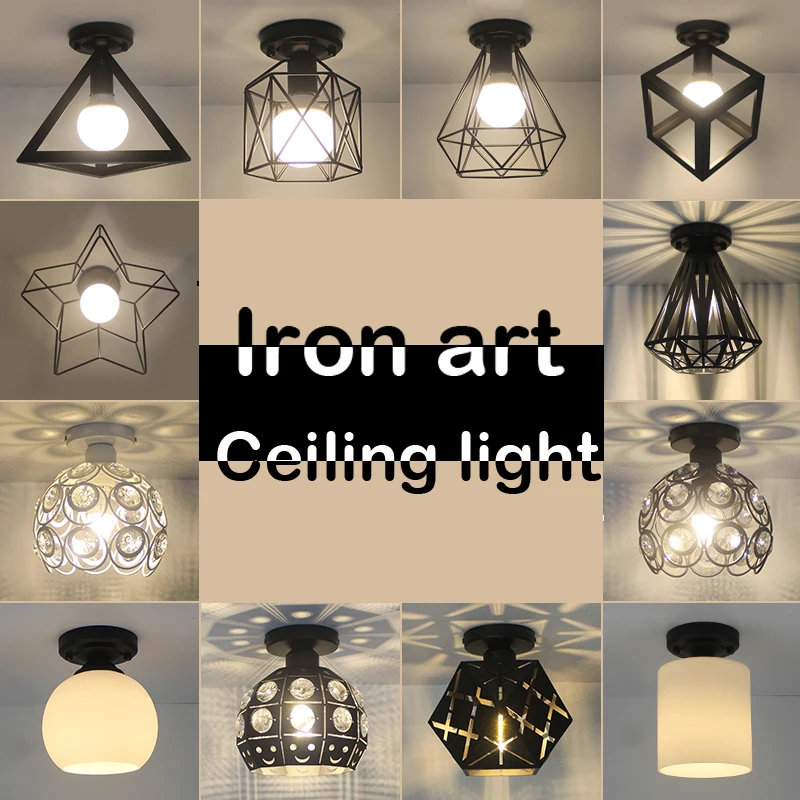 LED Ceiling Lights Iron art Ceiling vintage Lamp minimalist Retro