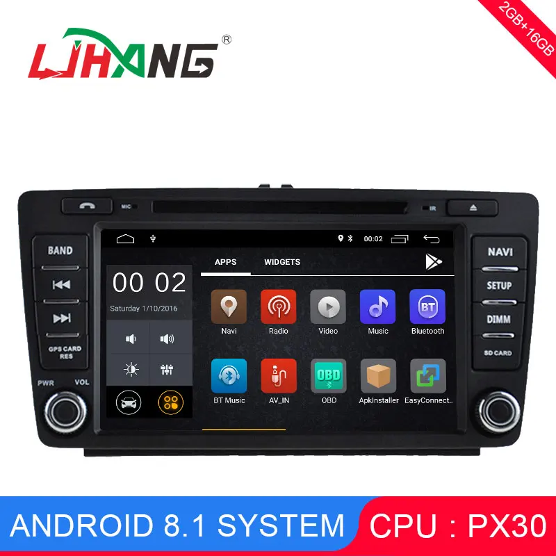 

LJHANG 2 Din Android 8.1 Automotive For SKODA OCTAVIA II Car GPS Navigation Auto 2G +16G Steering Wheel Control BT WIFI Headunit