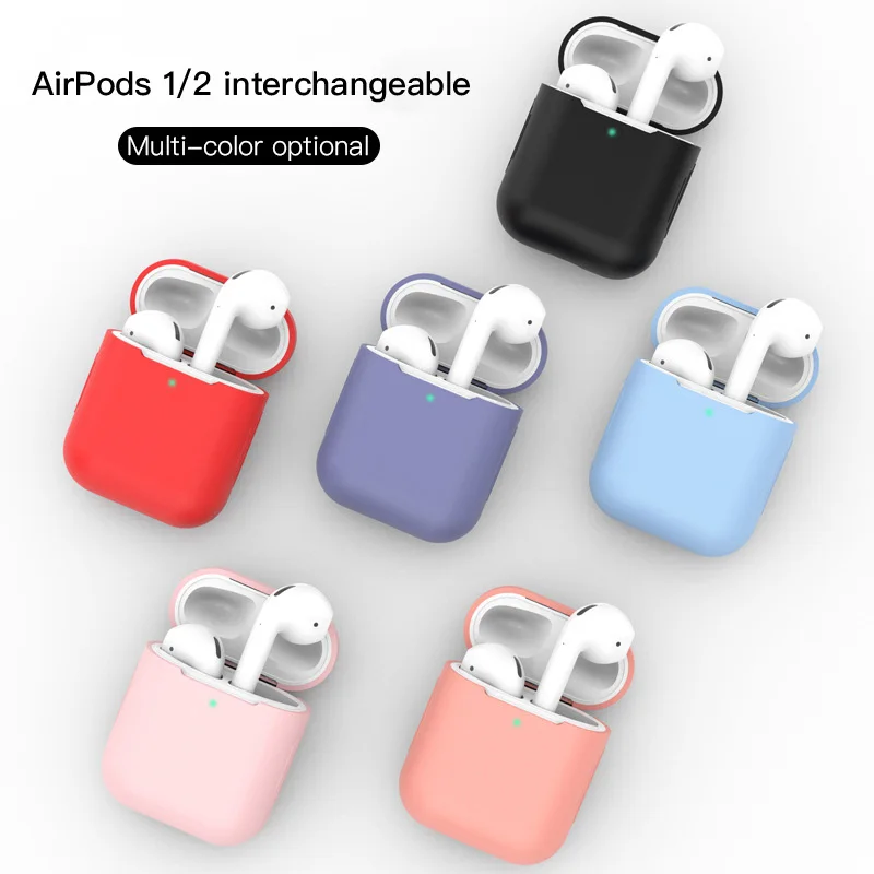 

Airpods 2 case silicone protective cover for Apple Bluetooth headset For Airpods 1or2 wireless charging Bluetooth headset