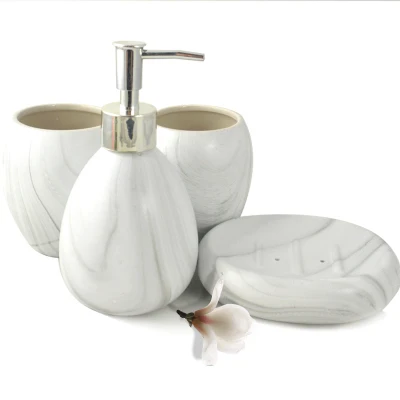 

European-style simple ceramic bathroom series four-piece bathroom sanitary ware ceramic cup soap dish bathroom accessories