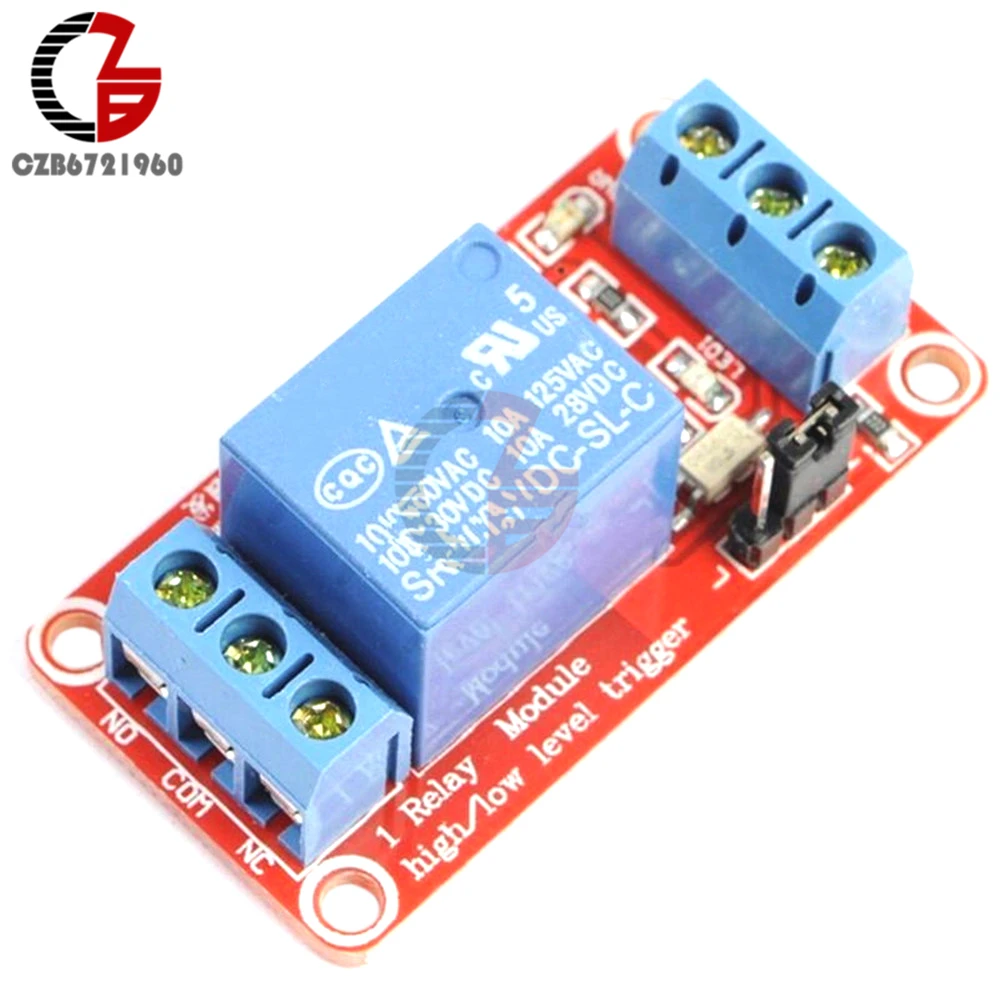 

DC 12V 1 CH Relay Module Shield with Optocoupler Power Indicator High and Low Level Trigger Power Supply Board for Arduino