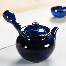 250 мл креативный Yaobian синий керамический Handgrip чайный горшок с комплект крышек для дома индивидуальная посуда для напитков офисная чайная церемония пуэр чайники