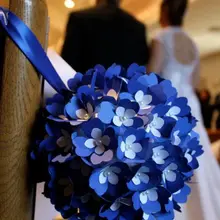 Лепестки роз для свадьбы украшения синий круглый атласные цветы бисер шар buque de noiva Свадебные аксессуары букет de mariage