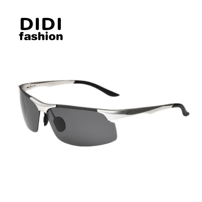 DIDI, поляризационные, ультра-светильник, военные, алюминиевые солнцезащитные очки, мужские, стимпанк, для вождения, без оправы, очки, классические, черные, очки, H337 - Цвет линз: C3 Silver Frame