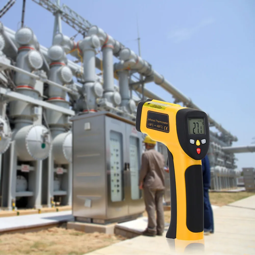 

High Precision Non-contact IR Digital Infrared Thermometer Temperature Tester Pyrometer Range -55~650 degree